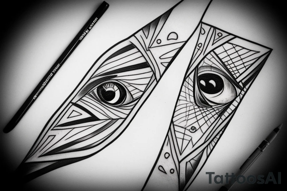 Triangle with eye, skull tattoo idea