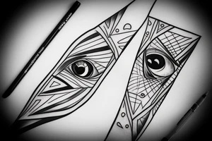 Triangle with eye, skull tattoo idea