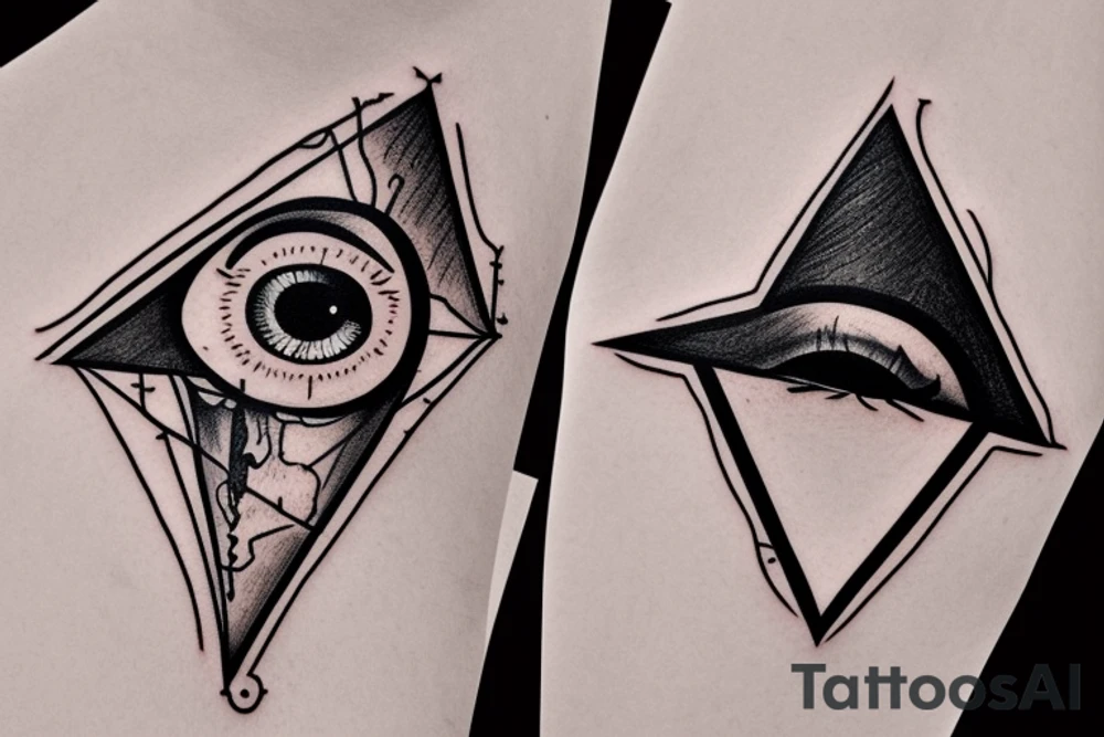 Triangle with eye, skull tattoo idea