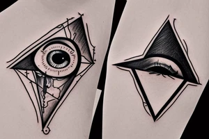 Triangle with eye, skull tattoo idea