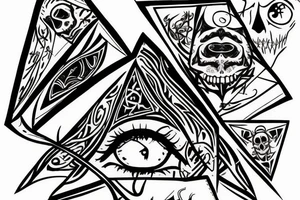 Lord of the rings, triangle with eye and skull tattoo idea