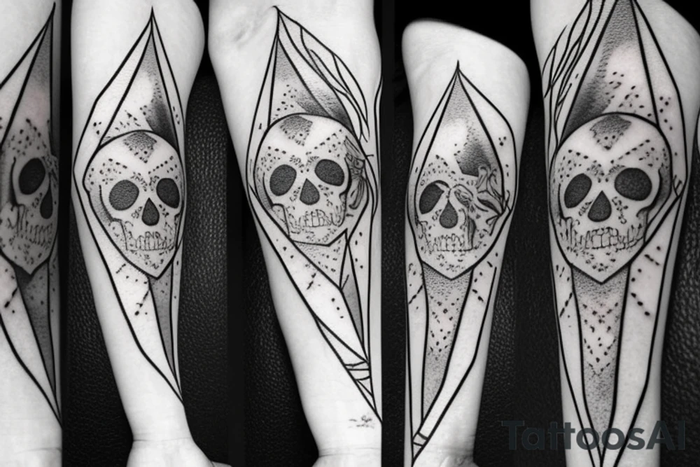 Lord of the rings, triangle with eye and skull tattoo idea