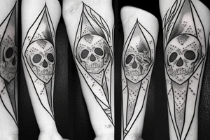 Lord of the rings, triangle with eye and skull tattoo idea