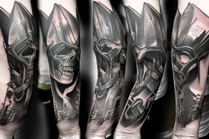 Full arm tattoo based on metro 2033, metro last light and exodus game. It’s postapo world with mutants like rats, bats etc tattoo idea