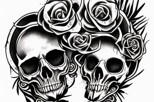Long animal skull with text "memento mori" tattoo idea