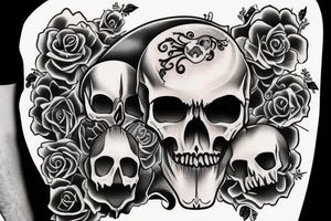 Long animal skull with text "memento mori" tattoo idea