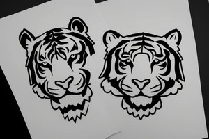 a minimal or/and geometric tiger tattoo idea
