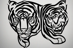 a minimal or/and geometric tiger tattoo idea
