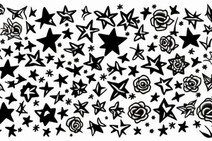 magic potion with flowers and stars tattoo idea