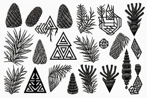 aftersun and pine cone tattoo idea