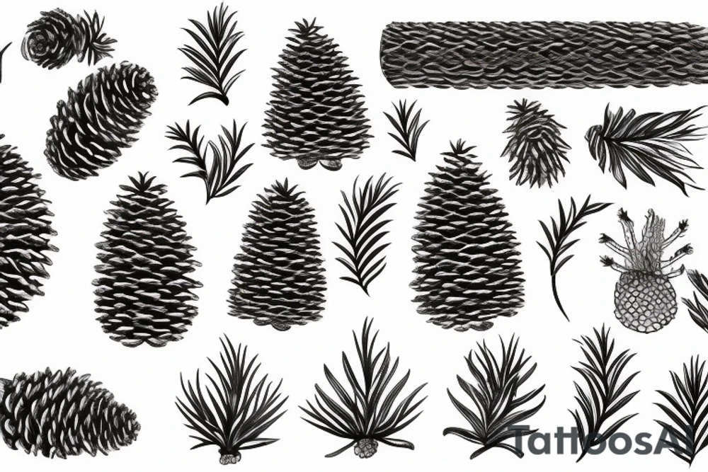 pine cone and after sun tattoo idea
