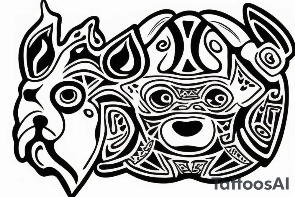 face puddle dog tattoo idea