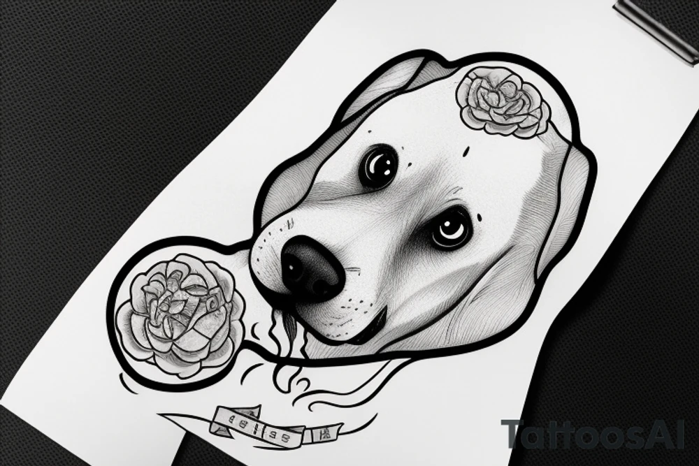 face puddle dog tattoo idea