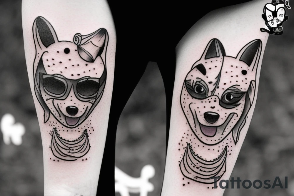 face puddle dog tattoo idea