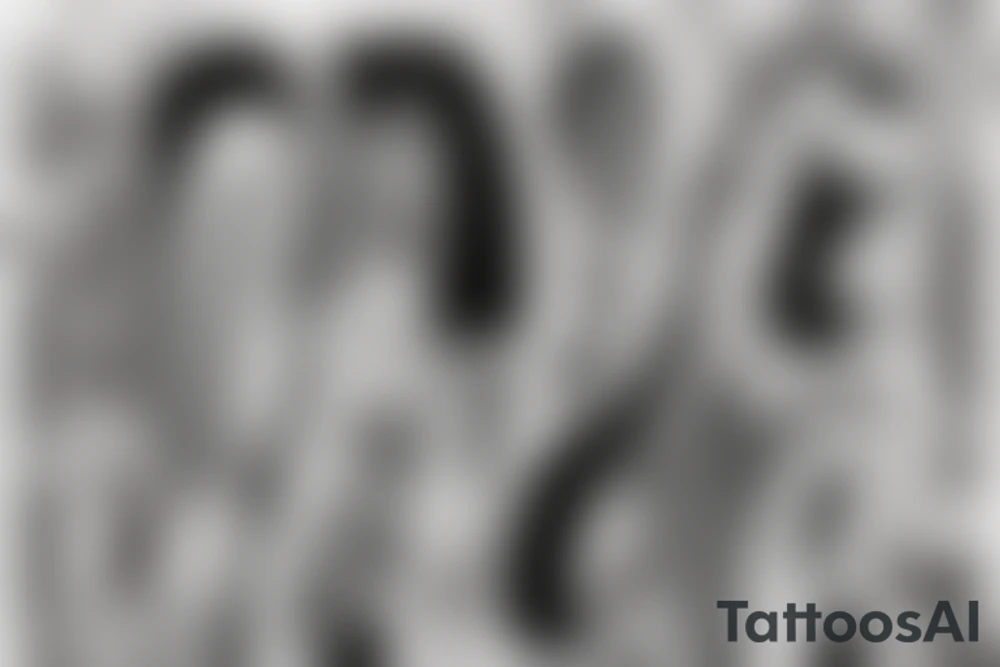 modern stylish minimal letter F J tattoo idea