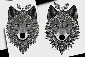 Loup dans une foret tattoo idea