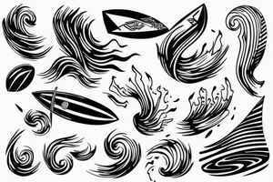 Wave catching surfer tattoo idea