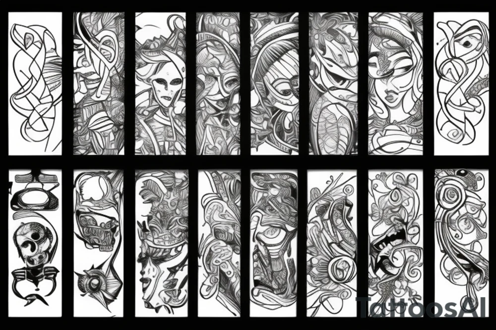 cyber tattoo lines tattoo idea