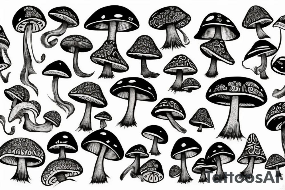 tribal tattoo mushroom tattoo idea