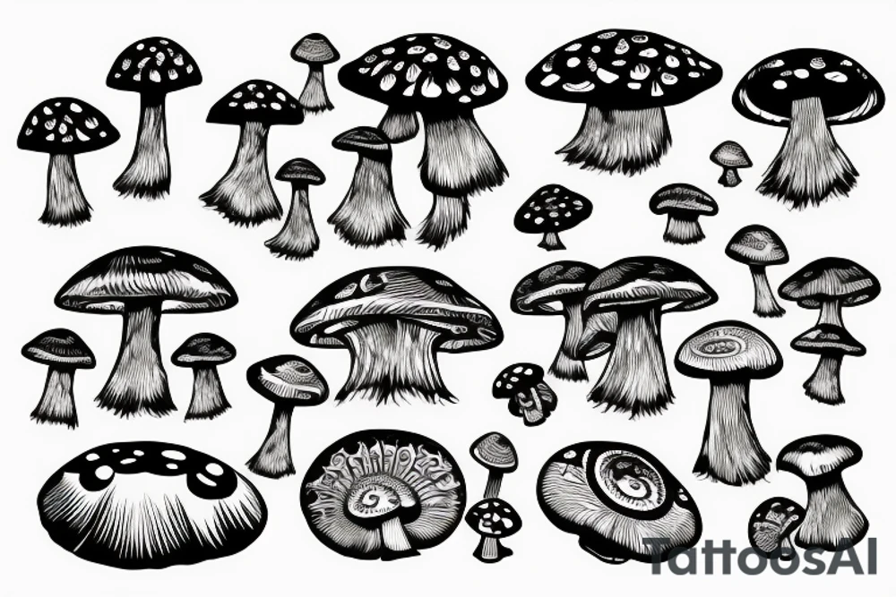 tribal tattoo mushroom tattoo idea