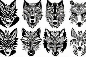 loup et vegetation tattoo idea