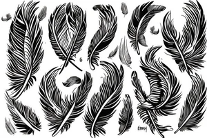 angel wings with fallen feather tattoo idea