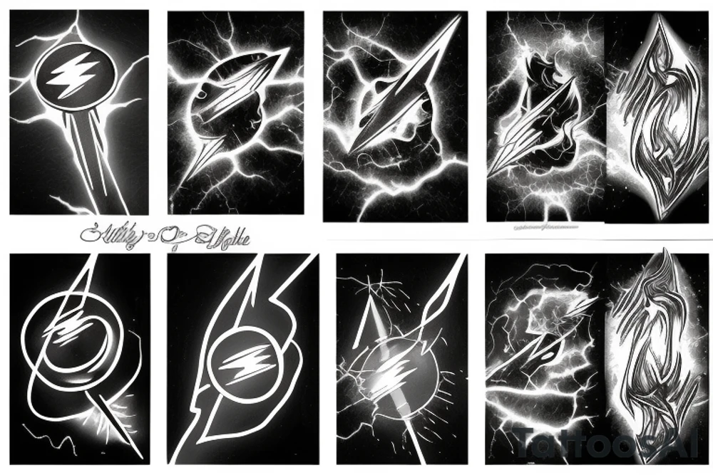 Realistic Lighting bolts tattoo idea