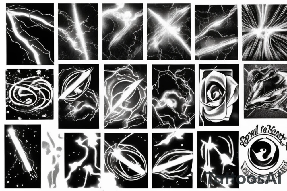 Realistic Lighting bolts tattoo idea