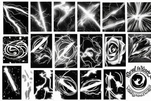 Realistic Lighting bolts tattoo idea
