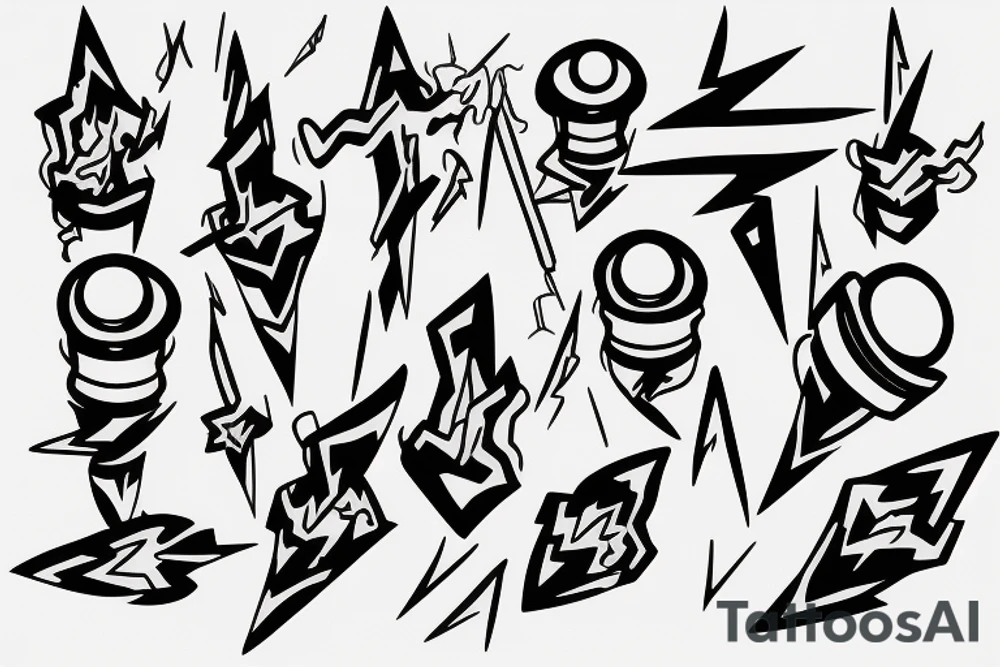 Realistic Lighting bolts tattoo idea