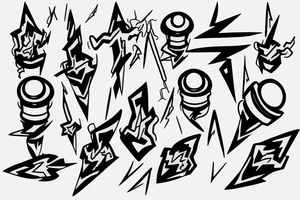 Realistic Lighting bolts tattoo idea