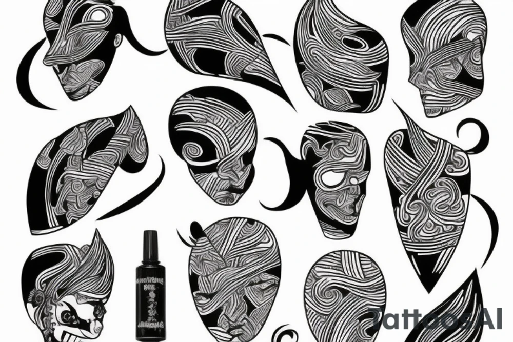 Pohenix with japanos lines tattoo idea