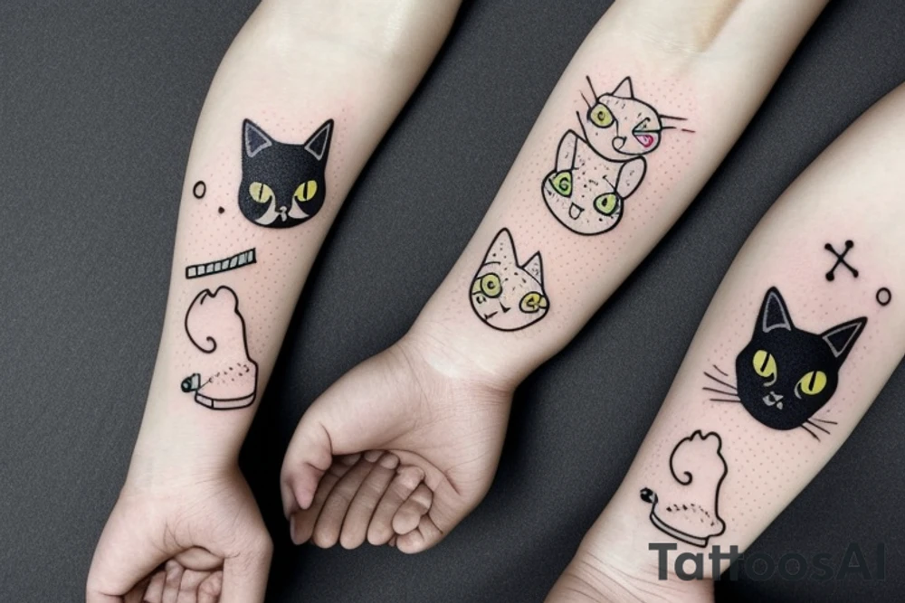 Black cat with a cute sweater 0 tattoo idea
