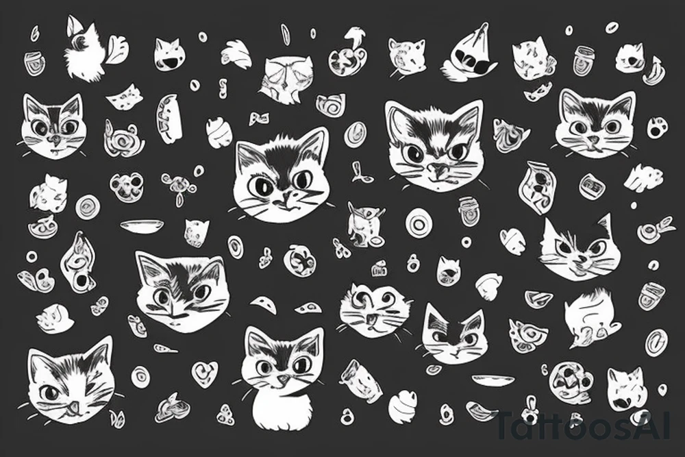 Black cat with a cute sweater tattoo idea