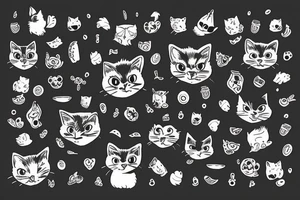 Black cat with a cute sweater tattoo idea