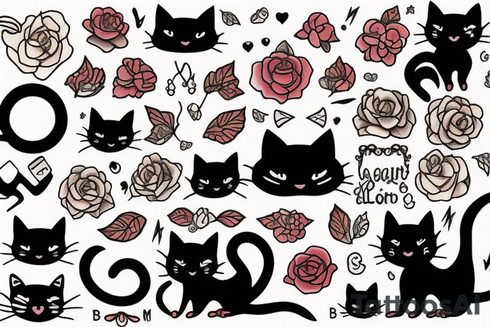 Black cat with a cute sweater tattoo idea