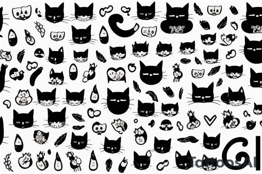 Black cat with a cute sweater tattoo idea