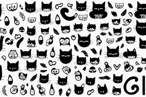 Black cat with a cute sweater tattoo idea