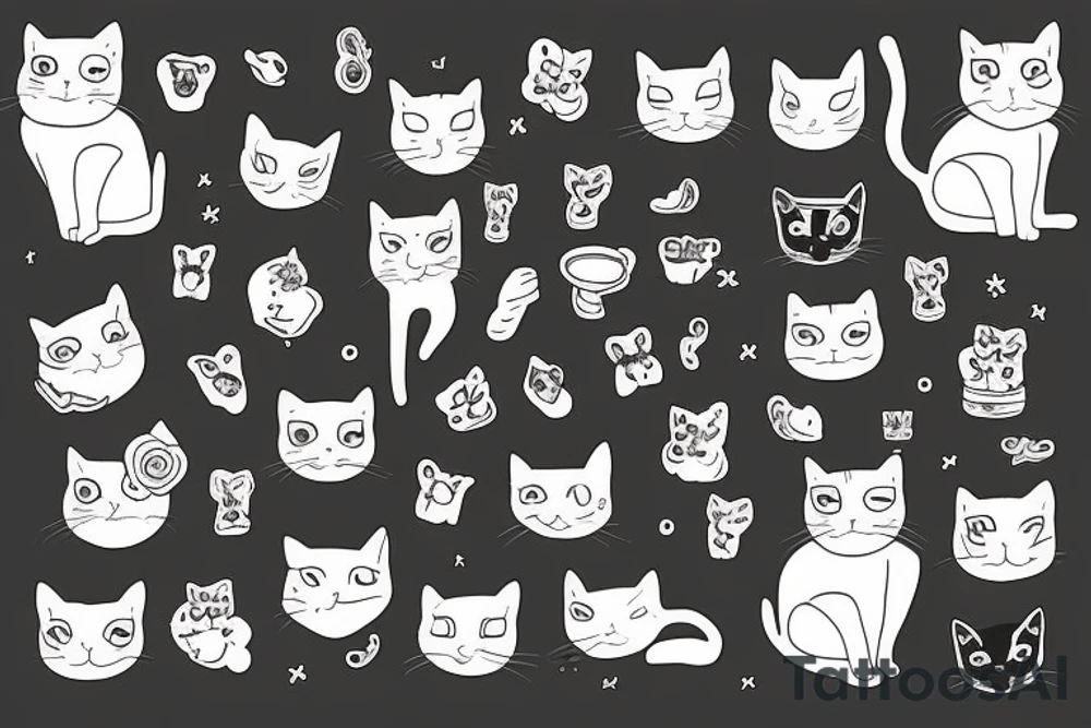 Black cat with a cute sweater tattoo idea
