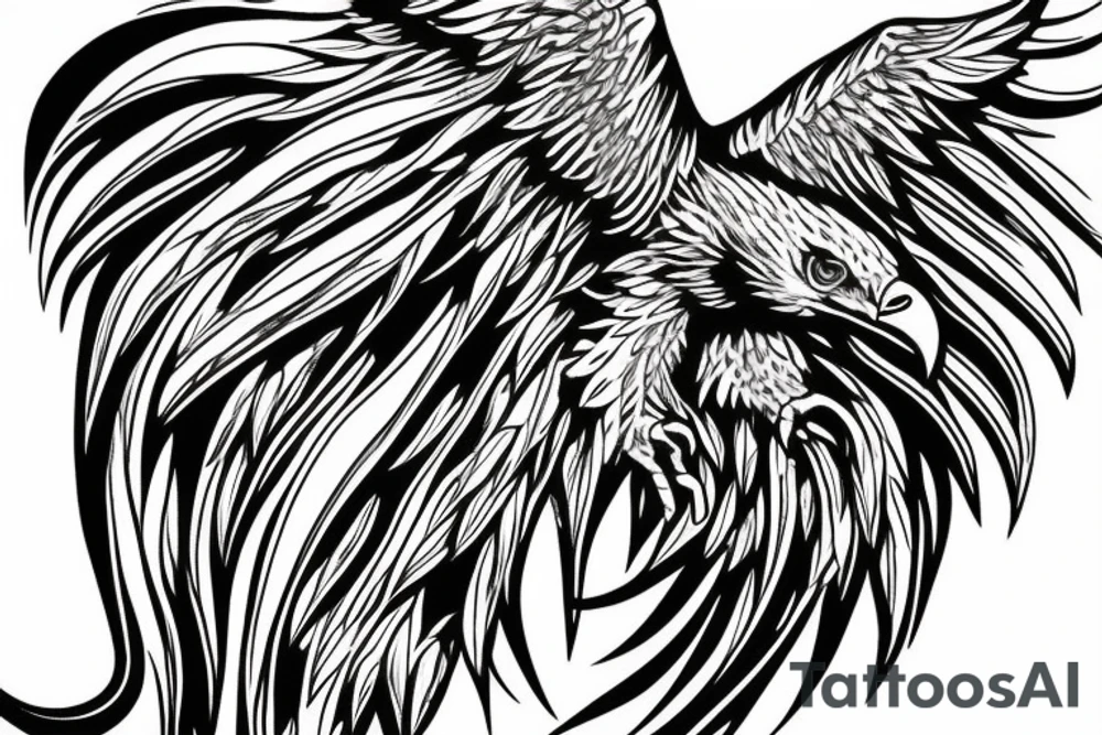 eagle wing with computer details tattoo idea