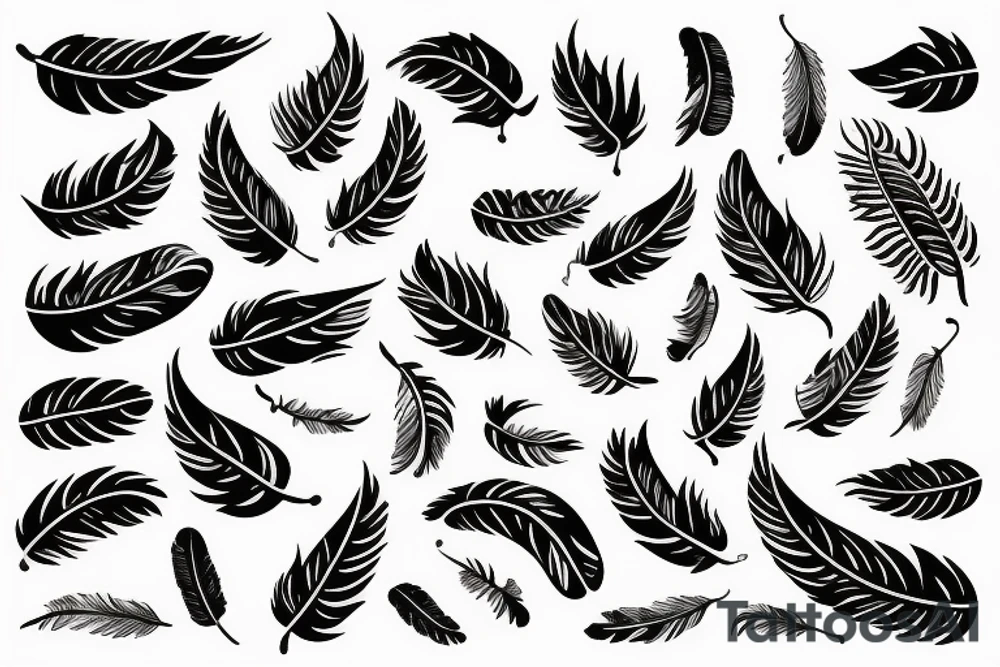 electronic board with feathers tattoo idea