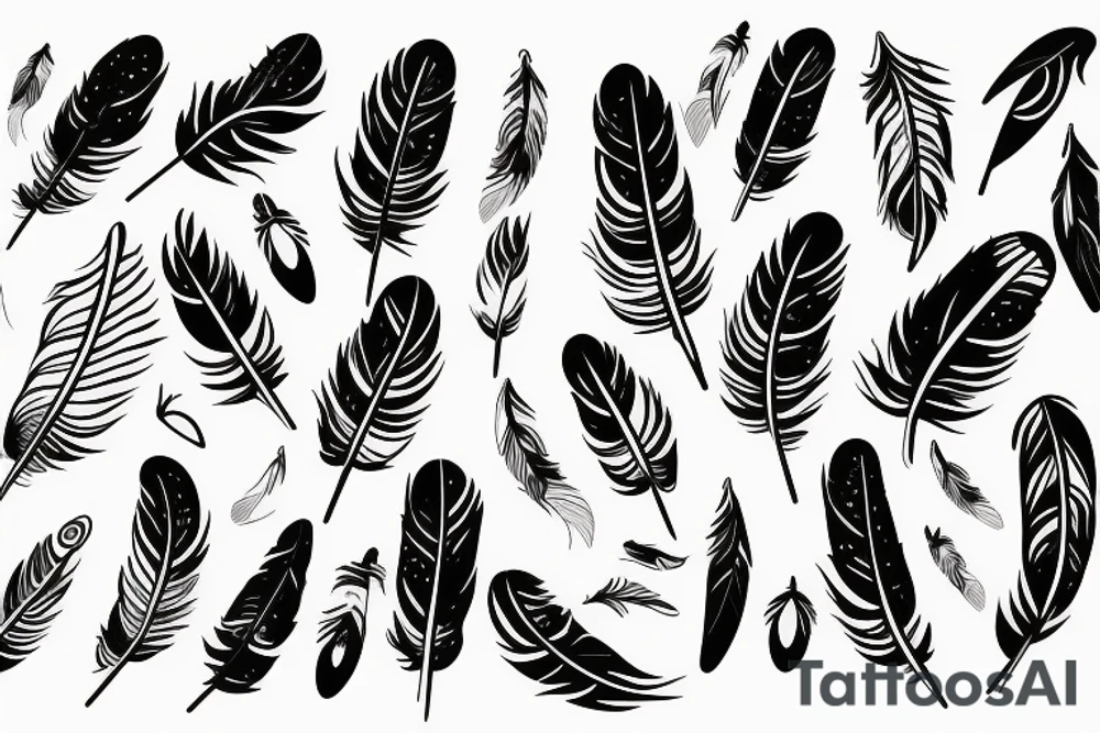 electronic board with feathers tattoo idea