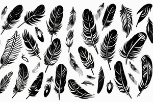 electronic board with feathers tattoo idea