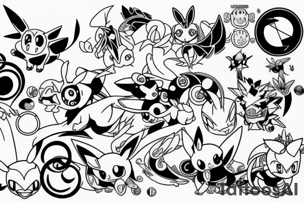 Cancer Zodiac mixed with Pokemon tattoo idea