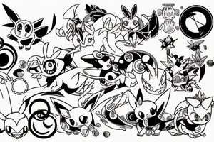 Cancer Zodiac mixed with Pokemon tattoo idea