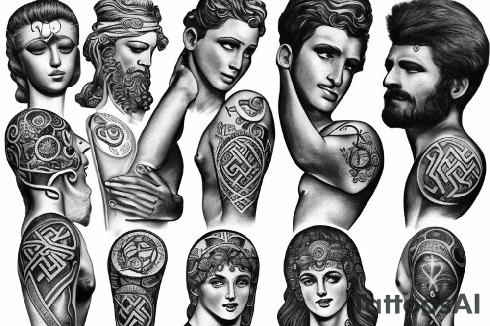 greek god holding the world tattoo idea