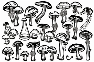 Mushroom smoking a bong tattoo idea