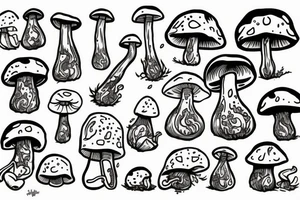 Mushroom smoking a bong tattoo idea
