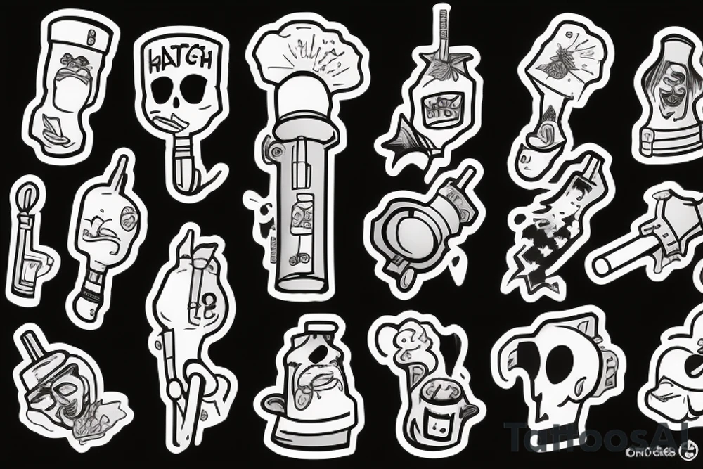 Cartoons smoking a bong tattoo idea