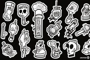 Cartoons smoking a bong tattoo idea